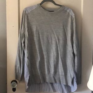 J. Crew multi-fabric sweater.